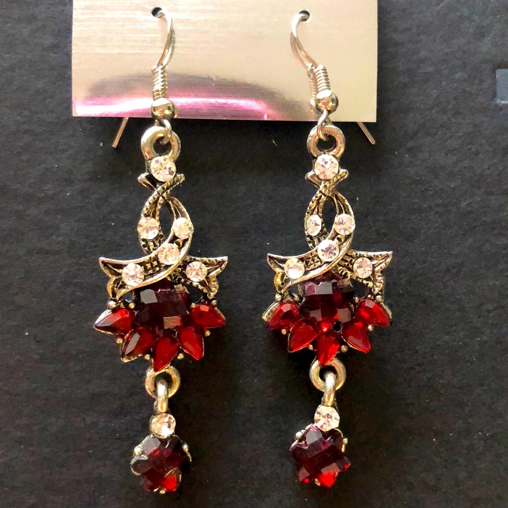 New Red and silver earrings